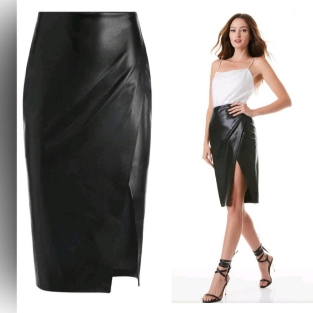 Alice + Olivia Siobhan Faux Wrap Pencil Skirt Size 10